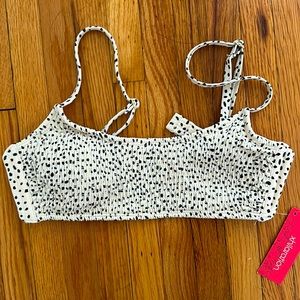 Juniors' Smocked Bralette Bikini Top NWT